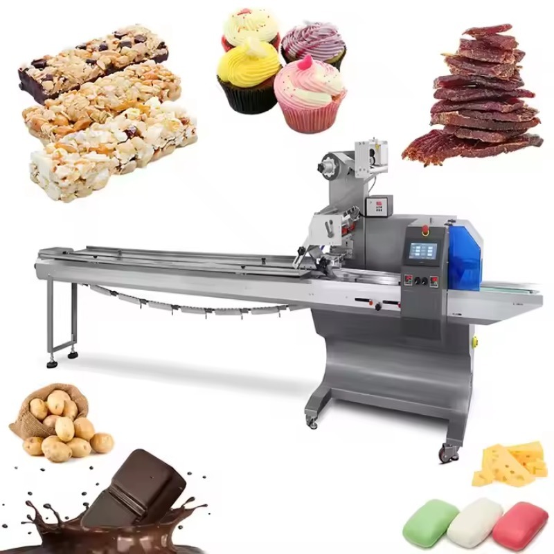 Food With Snacks - ソフト綿菓子スナック用自動枕型包装機 - 安定したシーリング、簡単操作の食品包装機器