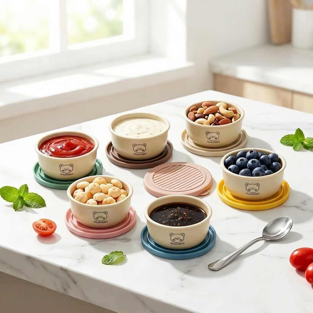 Korean Food Snacks - 2/6 個 50 ミリリットル調味料ソース保存容器蓋付き再利用可能な漏れ防止ソースボックスポータブルスナックフルーツ食品保存ボックス