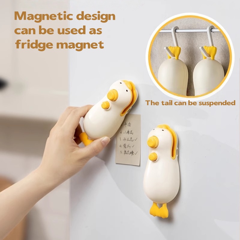 かわいいアヒル型充電式ハンドヘルドシーラー、ABSシリコン製 - Food With Snacks のレビューと価格