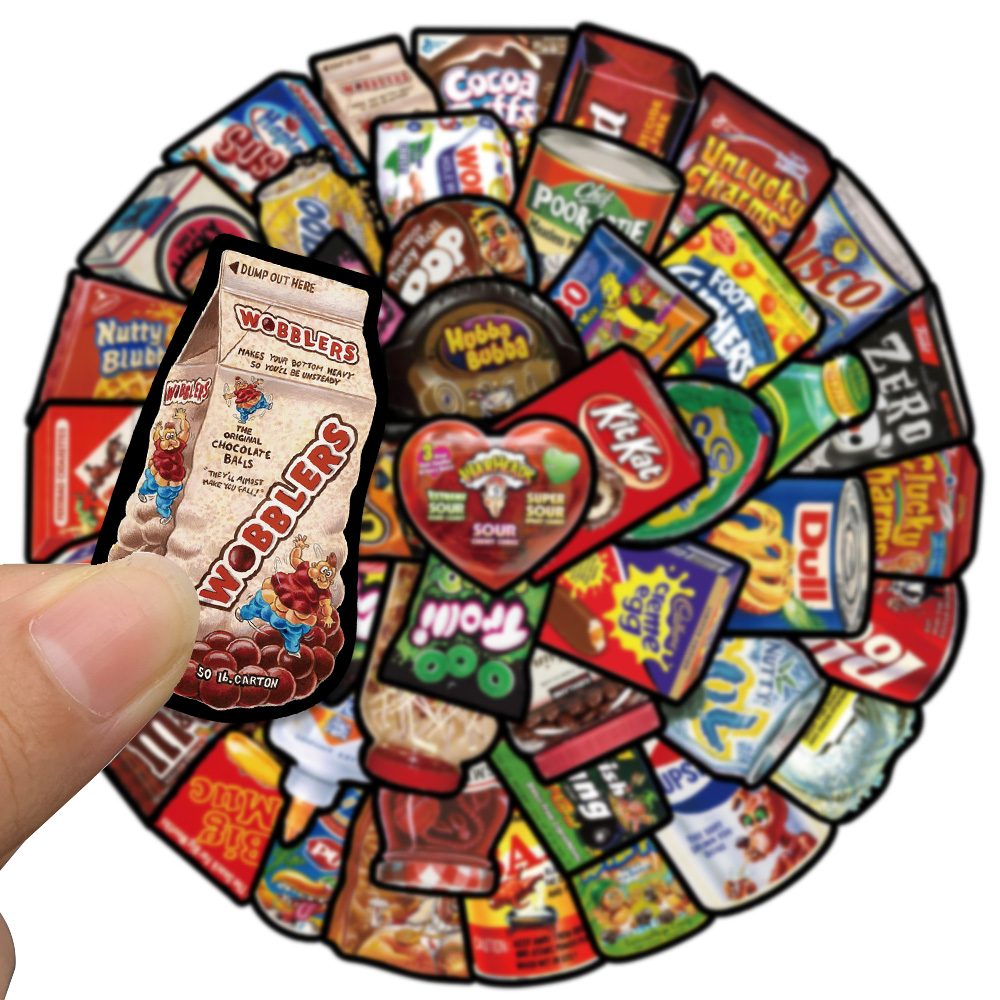 漫画アメリカのスナック食品グレードの落書きステッカー、防水、 - American Food Y Snacks のレビューと価格