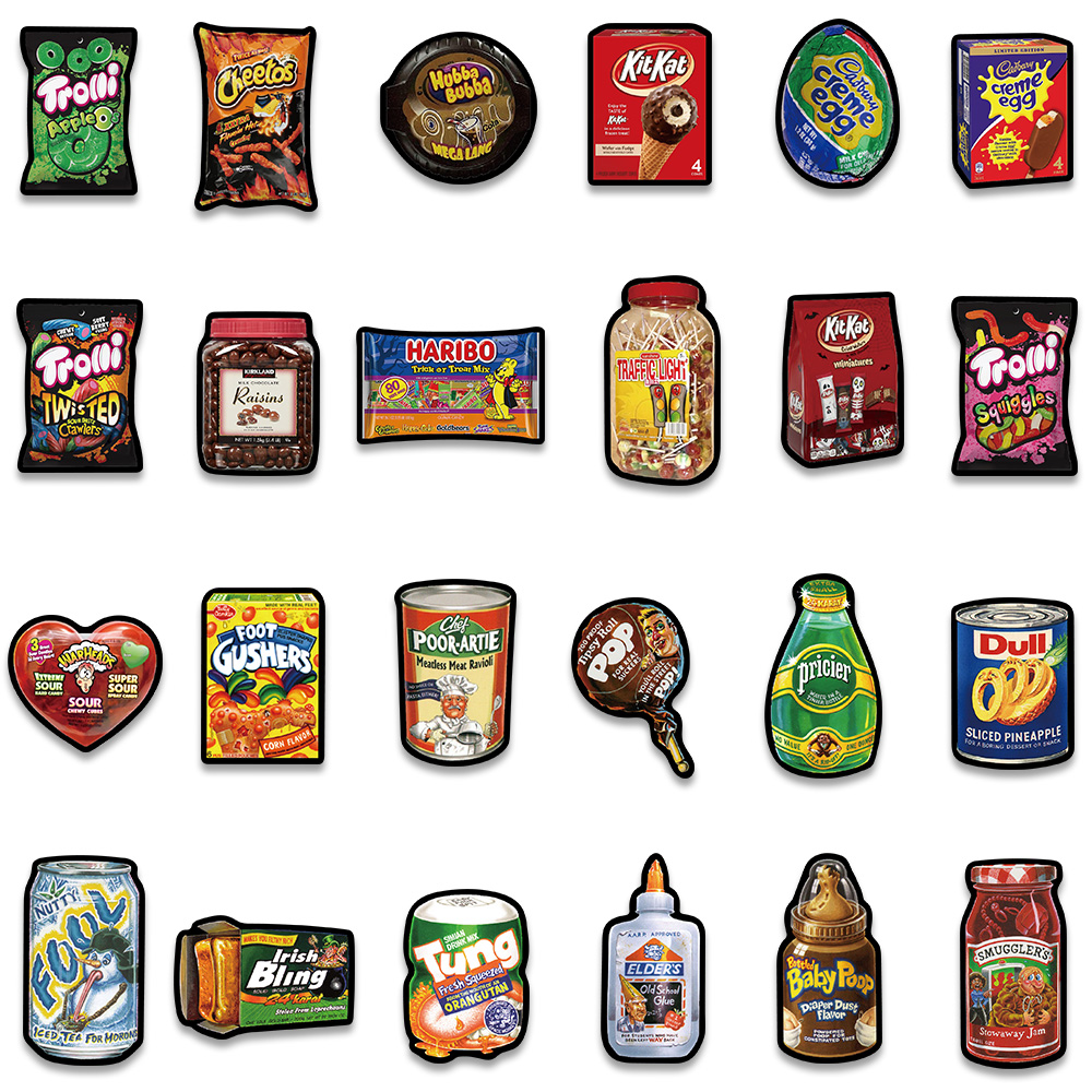 漫画アメリカのスナック食品グレードの落書きステッカー、防水、 - American Food Y Snacks のレビューと価格