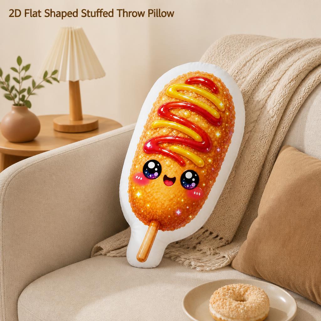 韓国風コーンドッグの形をした可愛いぬいぐるみクッション、変形 - Korean Food Snacks のレビューと価格