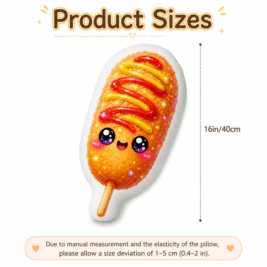 韓国風コーンドッグの形をした可愛いぬいぐるみクッション、変形 - Korean Food Snacks のレビューと価格