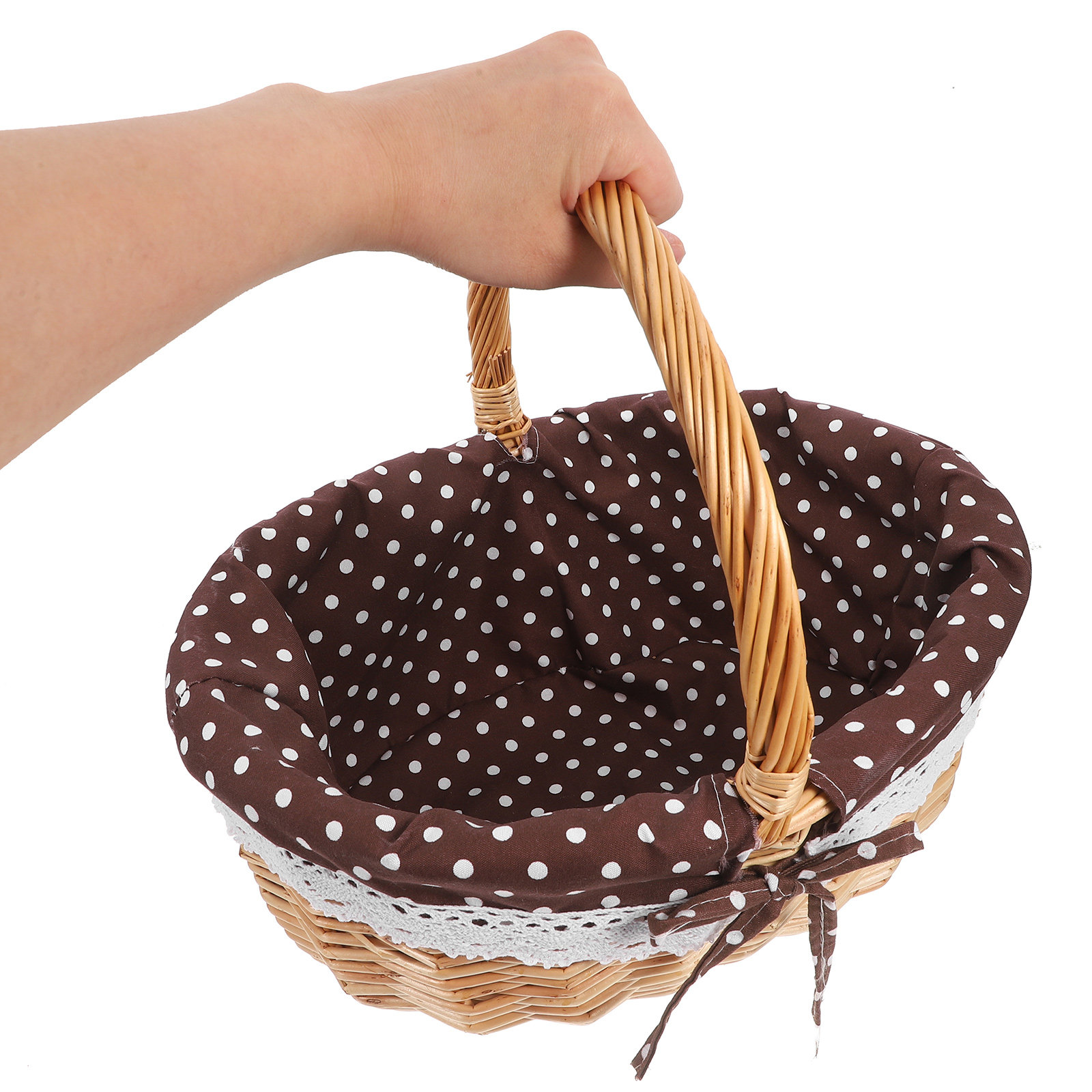 手作りの籐製収納バスケット、リネン裏地付きフルーツバスケット - Snacks Food Gift Baskets のレビューと価格